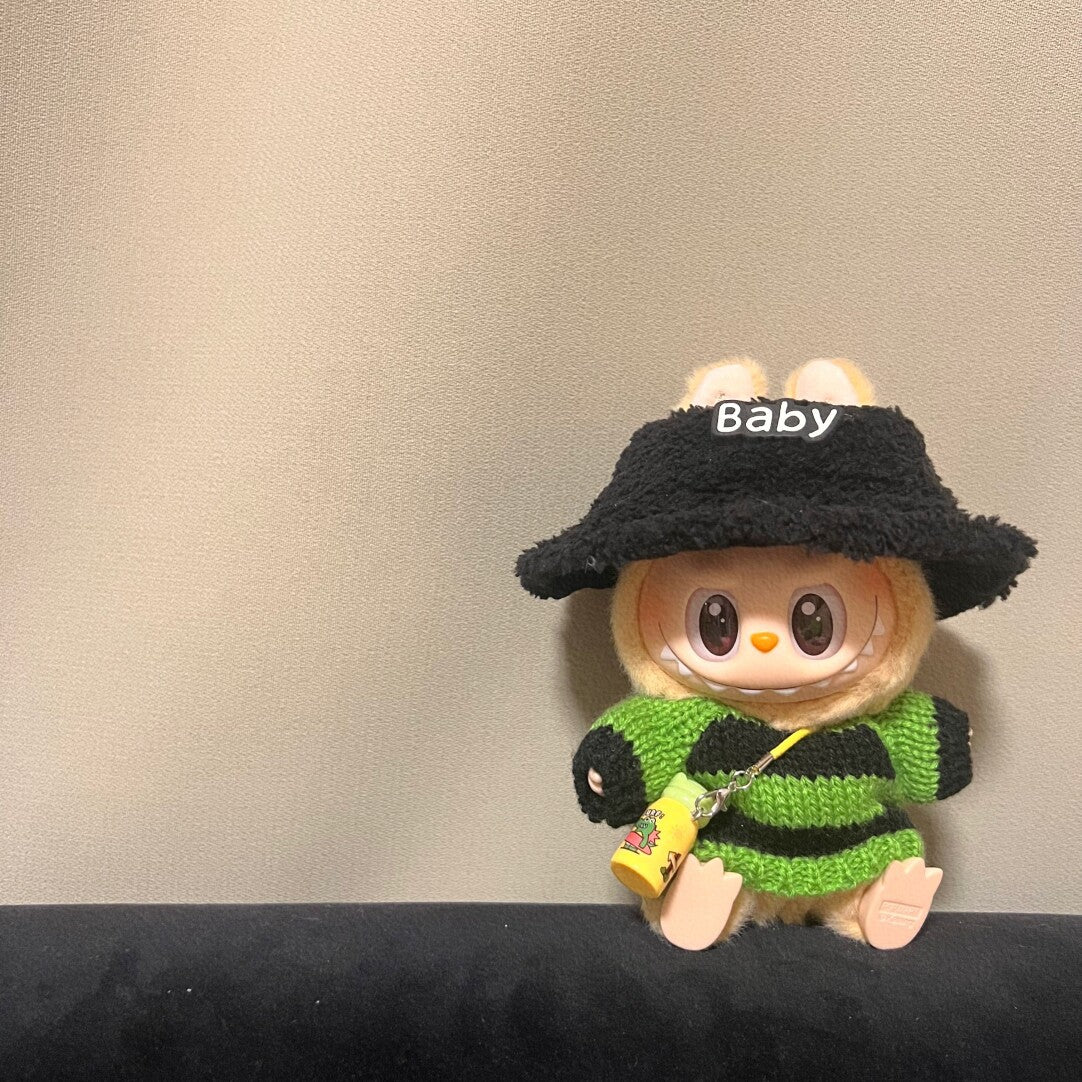 Spot Goods Generation one or two Labubu Clothing Accessories Labubu Doll Clothes Striped Sweater Hat Clothes Vinyl Blind Box