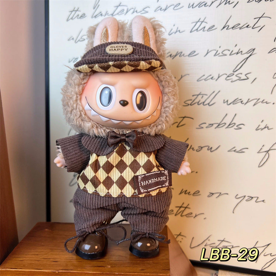 Only Selling Clothes, Llabubu Wearable Baby Clothes17cm Plush Vinyl labubu First and Second Generation Replacement Set Accessories