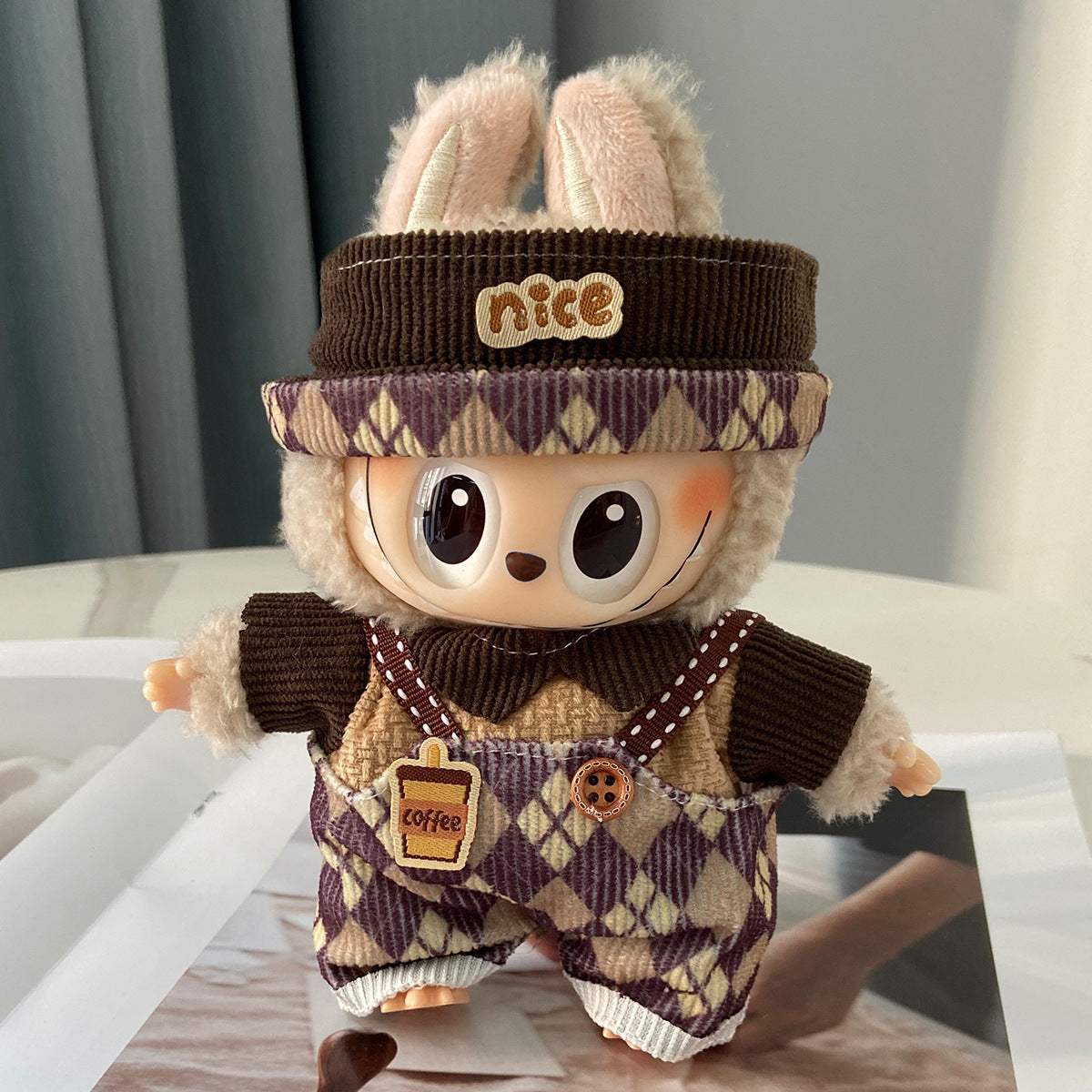 labubu Baby Clothes Lable Fabric Clothing17cm 1st, 2nd, and 3rd Generation Plush Vinyl Doll Dress-Up Outfit Set