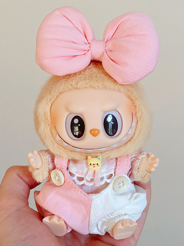 Only Clothes Bubble Matra Cloth Doll Clothes17cm Pendant Heartbeat Macaron Clothing Third Generation labubu Doll clothes