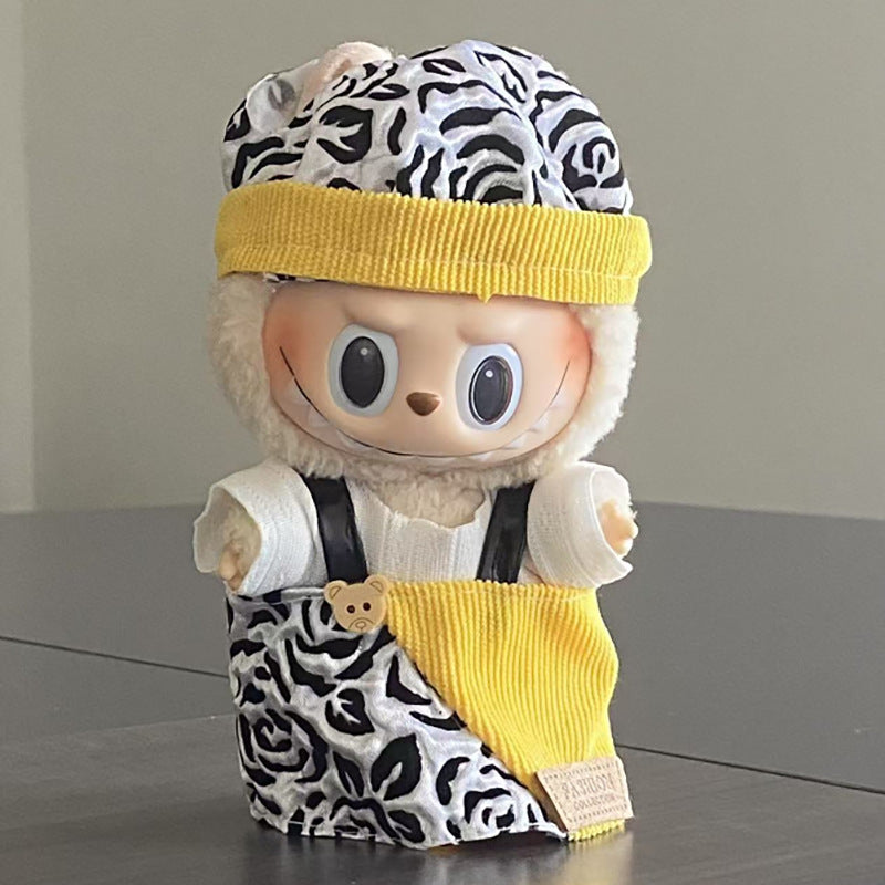 labubu Baby Clothes Lable Fabric Clothing17cm 1st, 2nd, and 3rd Generation Plush Vinyl Doll Dress-Up Outfit Set