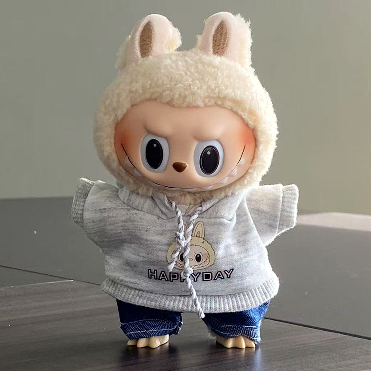 labubu Baby Clothes Lable Fabric Clothing17cm 1st, 2nd, and 3rd Generation Plush Vinyl Doll Dress-Up Outfit Set