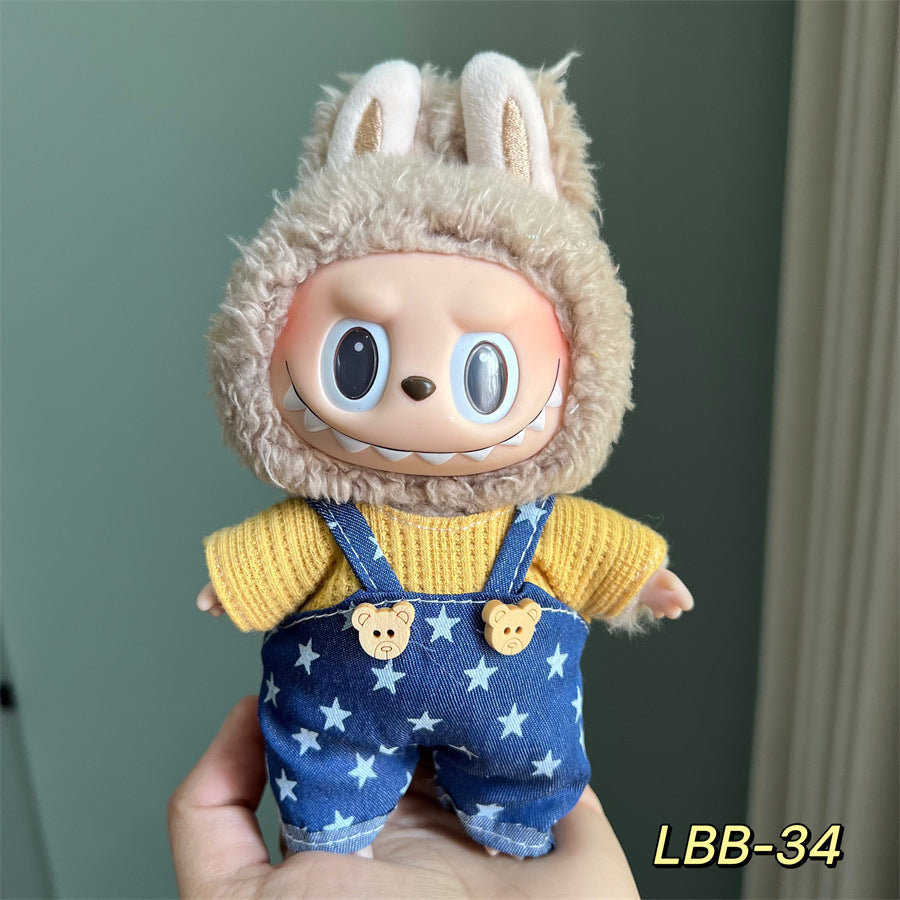 Only Selling Clothes, Llabubu Wearable Baby Clothes17cm Plush Vinyl labubu First and Second Generation Replacement Set Accessories