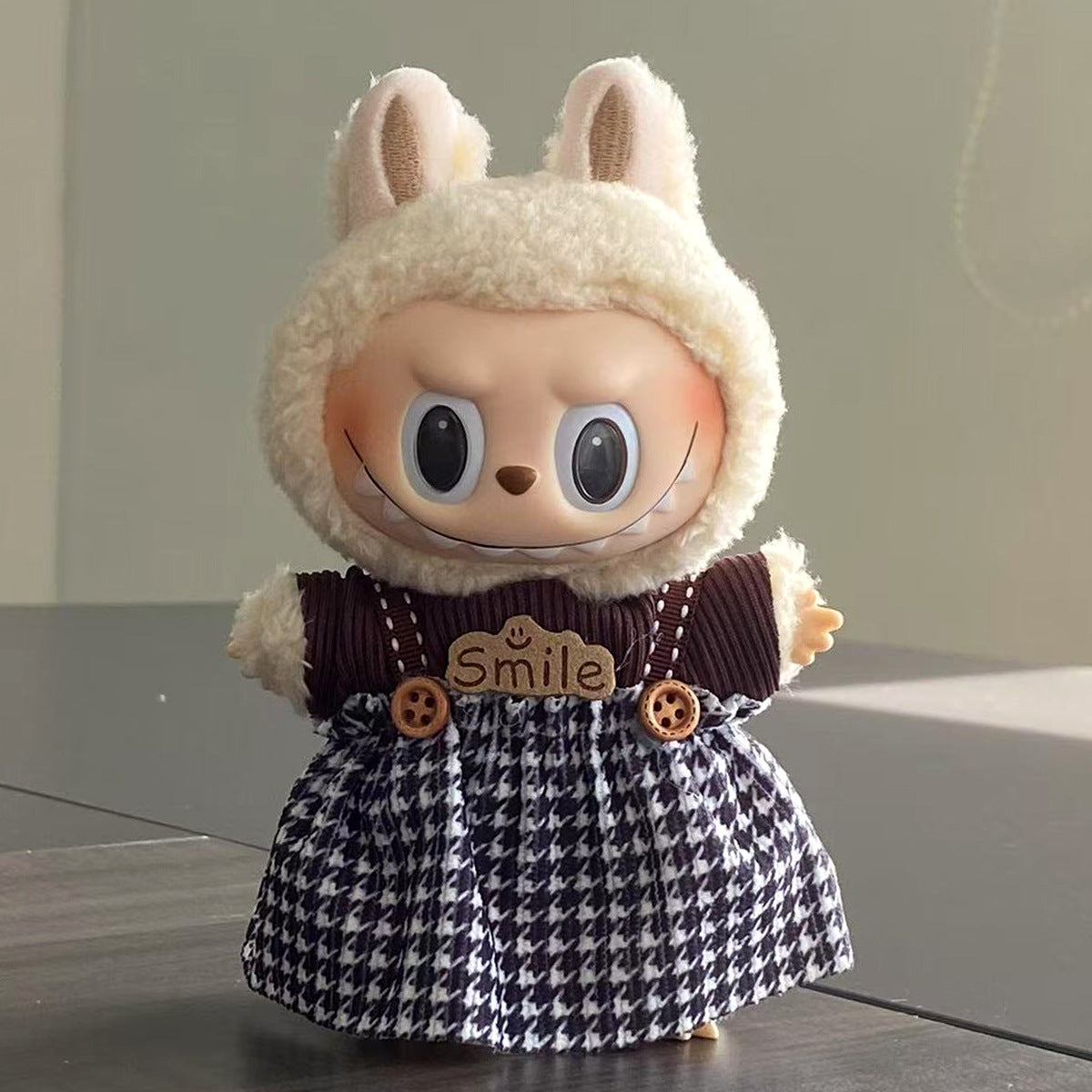 labubu Baby Clothes Lable Fabric Clothing17cm 1st, 2nd, and 3rd Generation Plush Vinyl Doll Dress-Up Outfit Set