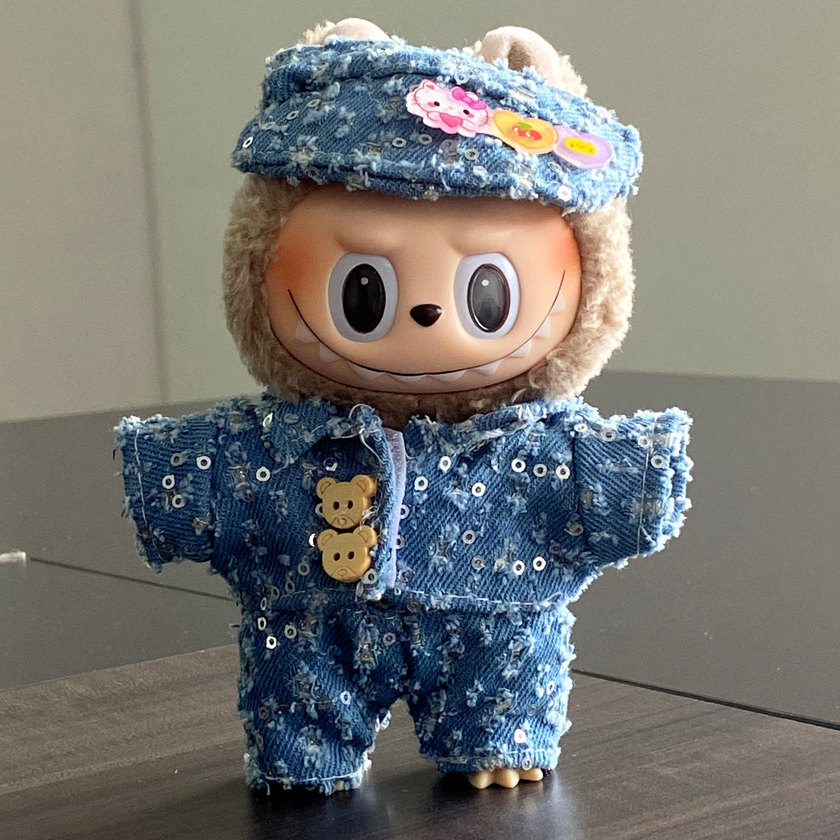 labubu Baby Clothes Lable Fabric Clothing17cm 1st, 2nd, and 3rd Generation Plush Vinyl Doll Dress-Up Outfit Set