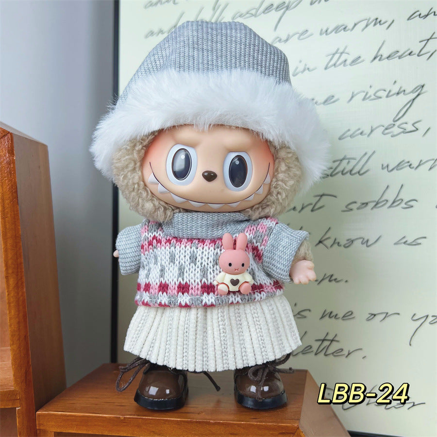 Only Selling Clothes, Llabubu Wearable Baby Clothes17cm Plush Vinyl labubu First and Second Generation Replacement Set Accessories