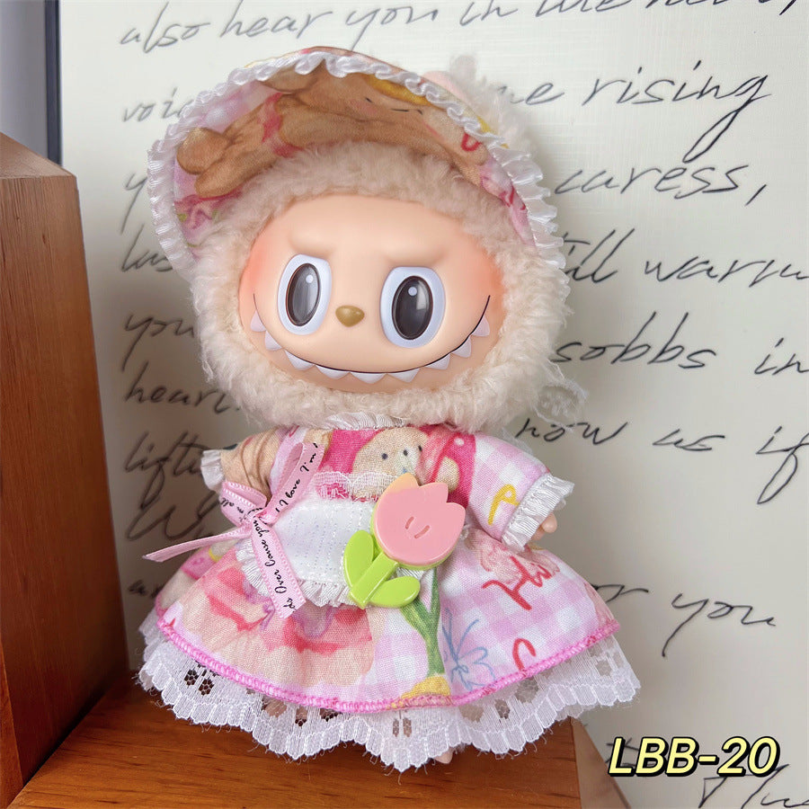 Only Selling Clothes, Llabubu Wearable Baby Clothes17cm Plush Vinyl labubu First and Second Generation Replacement Set Accessories