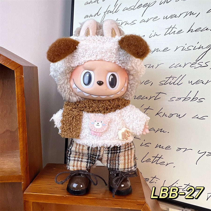 Only Selling Clothes, Llabubu Wearable Baby Clothes17cm Plush Vinyl labubu First and Second Generation Replacement Set Accessories
