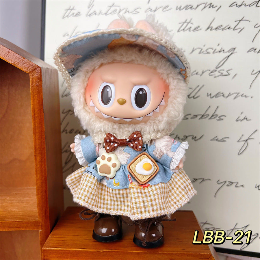 Only Selling Clothes, Llabubu Wearable Baby Clothes17cm Plush Vinyl labubu First and Second Generation Replacement Set Accessories
