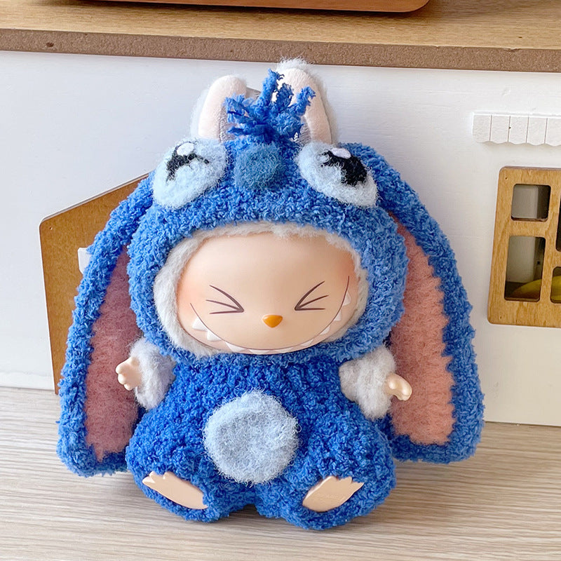 Only Clothes Bubble Matra Cloth Doll Clothes17cm Pendant Heartbeat Macaron Clothing Third Generation labubu Doll clothes