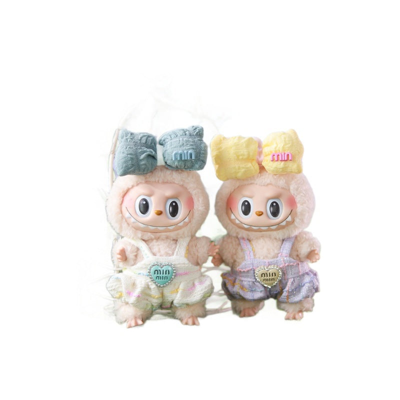 Clothes Only】17cm Pendant Blind Box Labubu Doll Clothes Keychain Labubu Cute One-Piece Outfit for Dolls