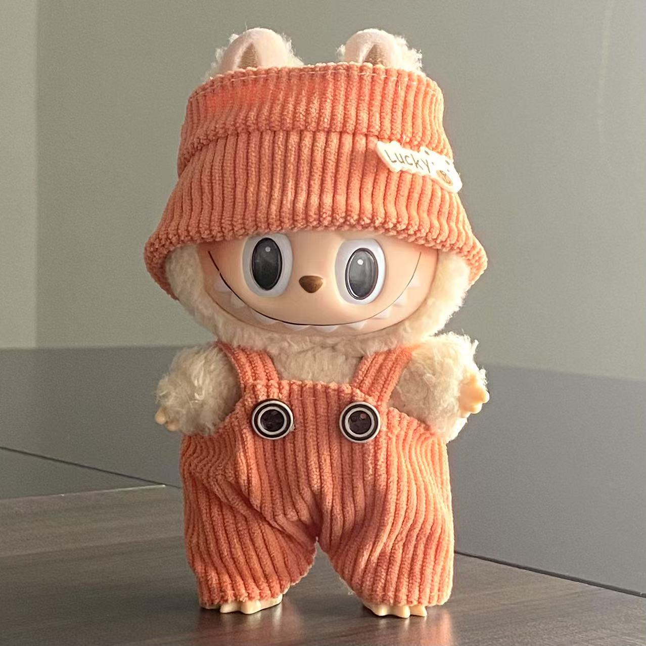 labubu Baby Clothes Lable Fabric Clothing17cm 1st, 2nd, and 3rd Generation Plush Vinyl Doll Dress-Up Outfit Set