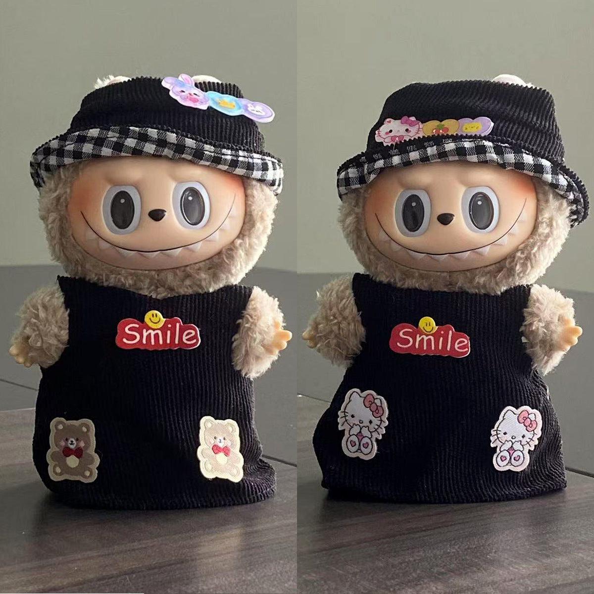 labubu Baby Clothes Lable Fabric Clothing17cm 1st, 2nd, and 3rd Generation Plush Vinyl Doll Dress-Up Outfit Set