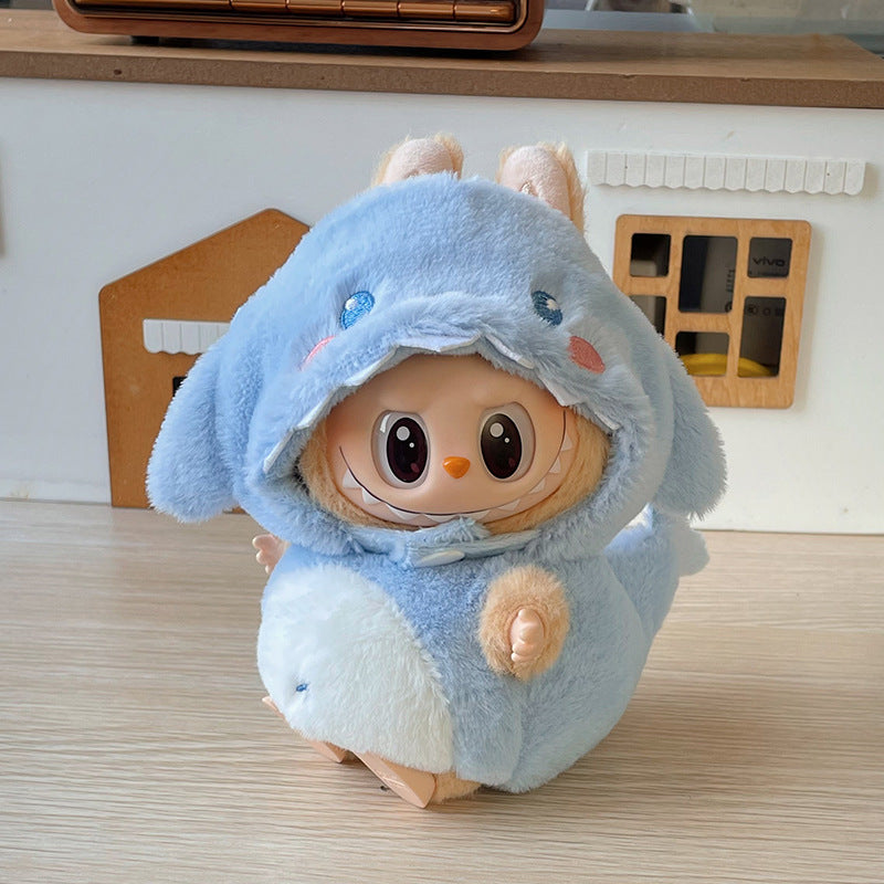 Only Clothes Bubble Matra Cloth Doll Clothes17cm Pendant Heartbeat Macaron Clothing Third Generation labubu Doll clothes