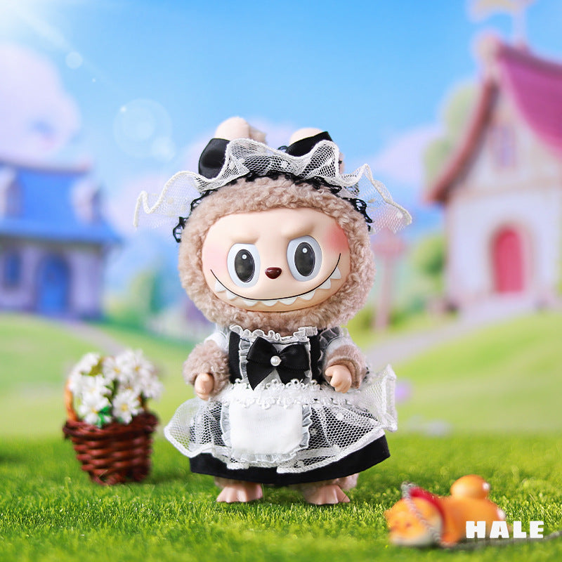 Clothes Only】17cm Pendant Blind Box Labubu Doll Clothes Keychain Labubu Cute One-Piece Outfit for Dolls