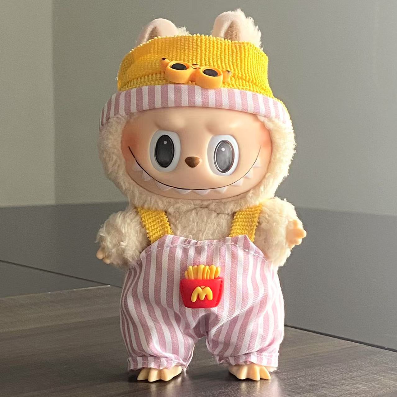 labubu Baby Clothes Lable Fabric Clothing17cm 1st, 2nd, and 3rd Generation Plush Vinyl Doll Dress-Up Outfit Set