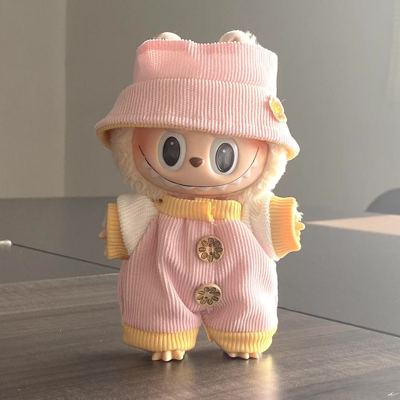 labubu Baby Clothes Lable Fabric Clothing17cm 1st, 2nd, and 3rd Generation Plush Vinyl Doll Dress-Up Outfit Set