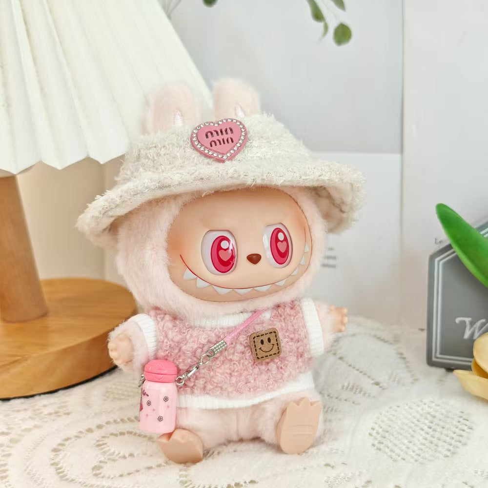 labubu First Generation Second Generation Third Generation Baby Clothes Sitting Party Baby Clothes Sitting Posture Doll Macaron Louboutin Clothes