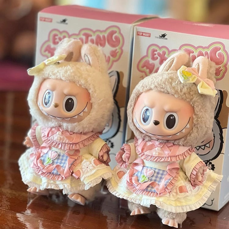 Only Clothes Bubble Matra Cloth Doll Clothes17cm Pendant Heartbeat Macaron Clothing Third Generation labubu Doll clothes