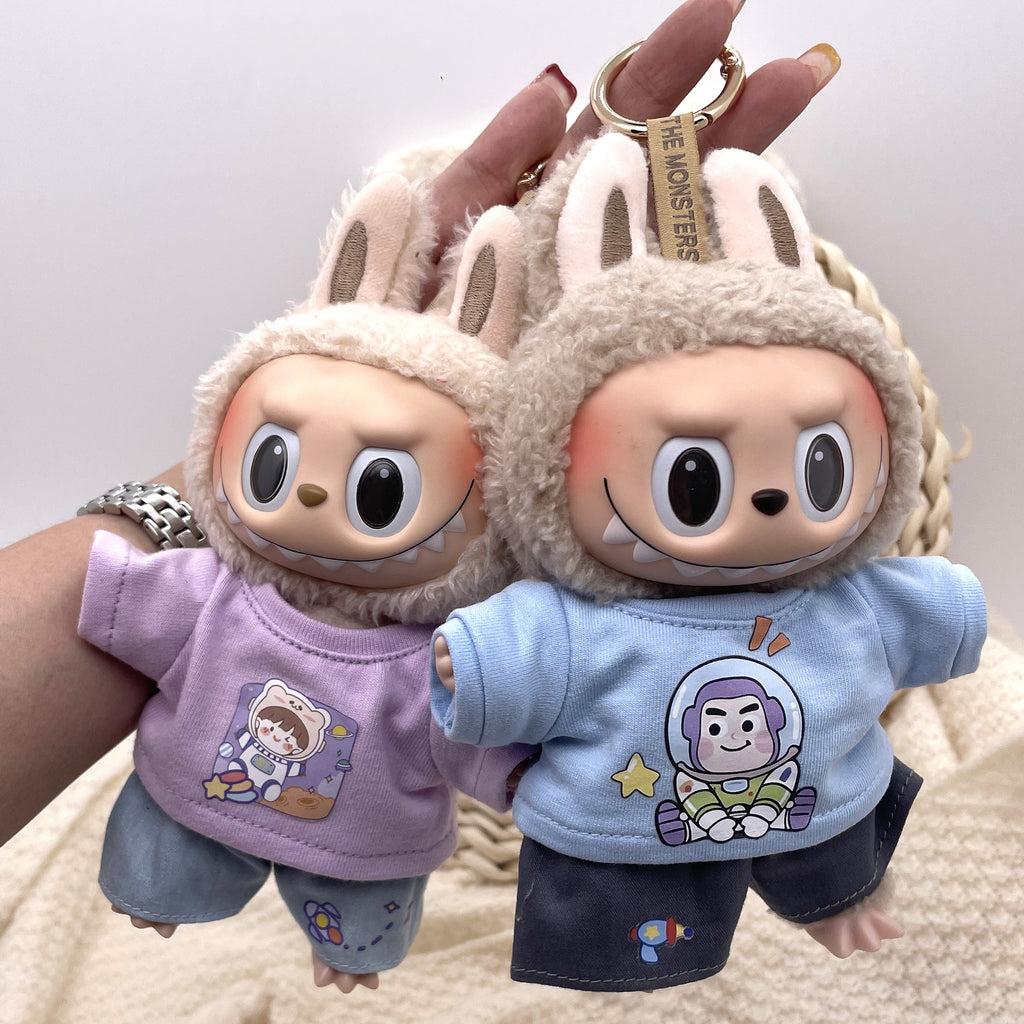 Clothes Only Labubu Doll Clothes17cm Heartbeat Macaron Labubu Doll Dress-Up Replacement Cross-Border
