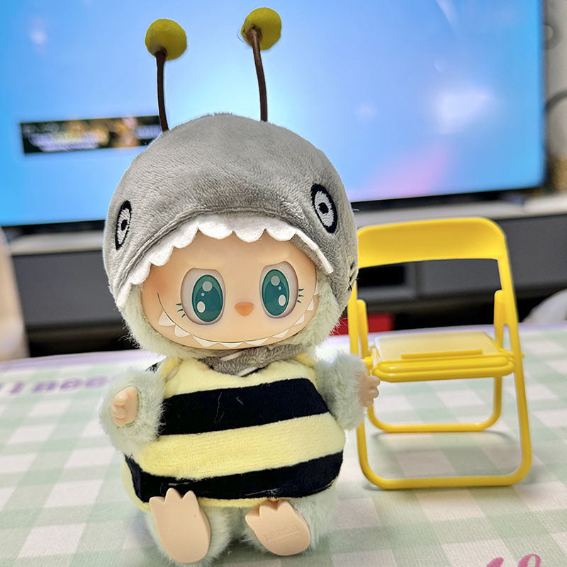 Only Clothes Second Generation Pendant Labubu Sitting Party Baby Clothes Shark Elk Set Universal One Piece Dropshipping Free Shipping