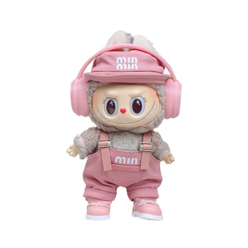 Clothes Only】One/Ii/Third Generation Labubu Universal Baby Clothes Sitting Party Trendy Brand Overalls Heartbeat Macaron