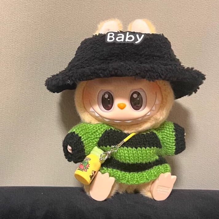 Spot Goods Generation one or two Labubu Clothing Accessories Labubu Doll Clothes Striped Sweater Hat Clothes Vinyl Blind Box