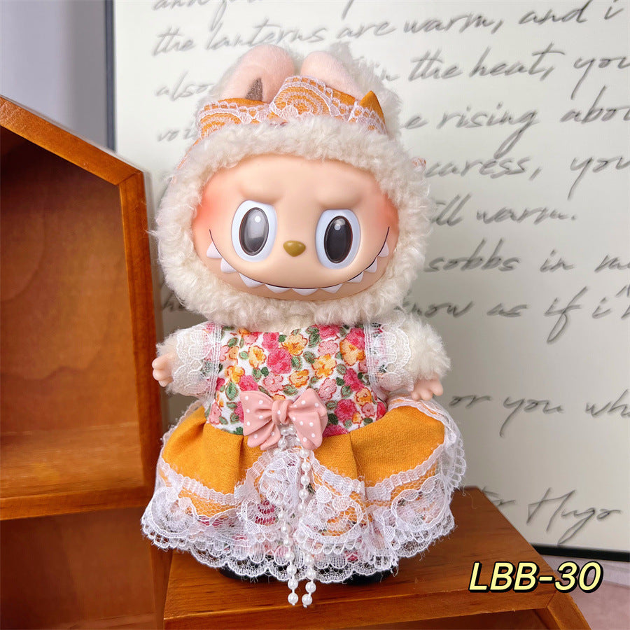 Only Selling Clothes, Llabubu Wearable Baby Clothes17cm Plush Vinyl labubu First and Second Generation Replacement Set Accessories