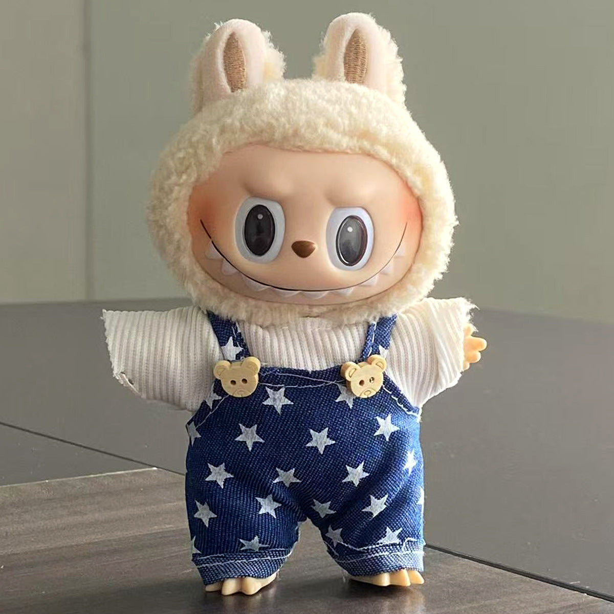 labubu Baby Clothes Lable Fabric Clothing17cm 1st, 2nd, and 3rd Generation Plush Vinyl Doll Dress-Up Outfit Set