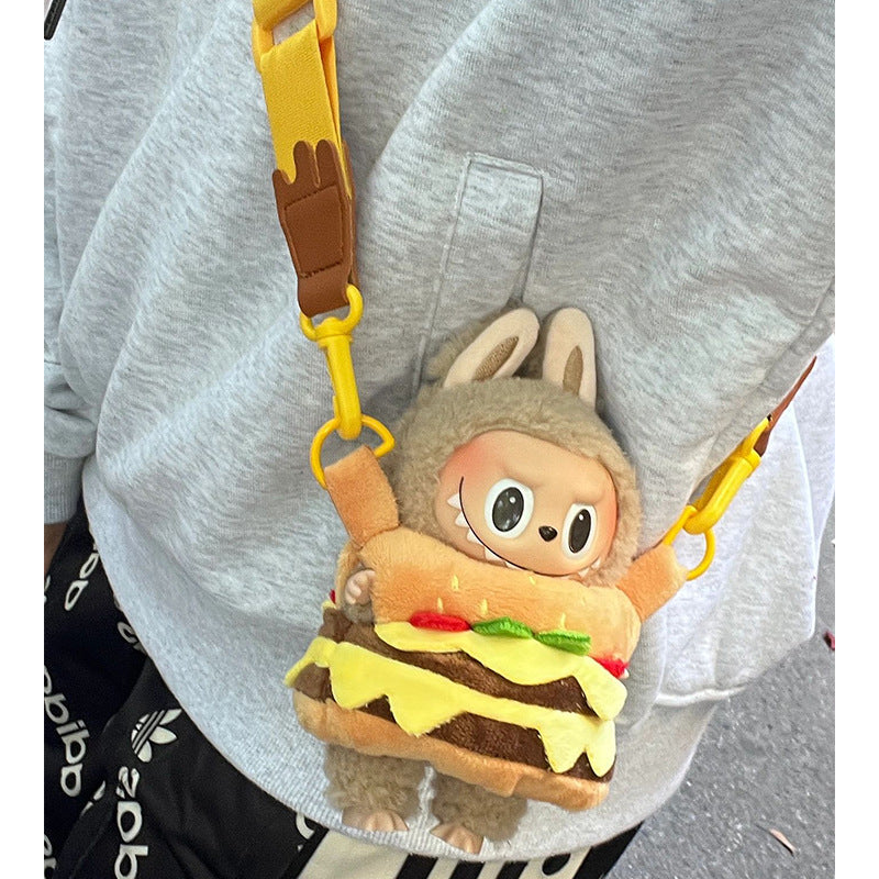 Only Clothes Bubble Matra Cloth Doll Clothes17cm Pendant Heartbeat Macaron Clothing Third Generation labubu Doll clothes