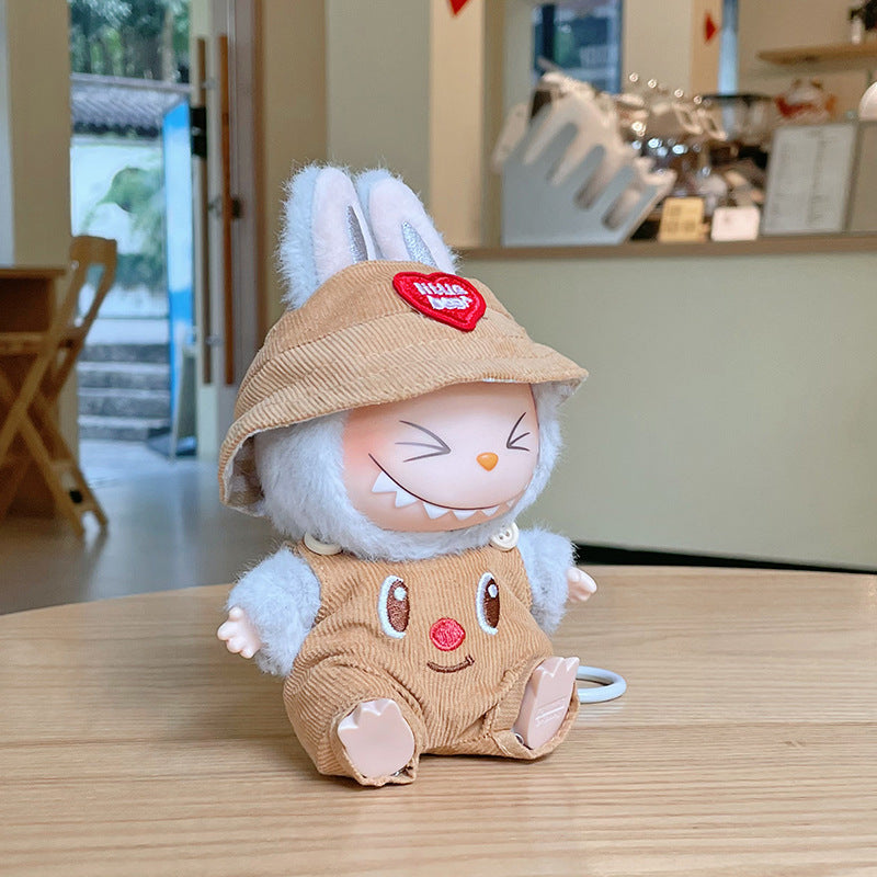 Only Clothes Bubble Matra Cloth Doll Clothes17cm Pendant Heartbeat Macaron Clothing Third Generation labubu Doll clothes