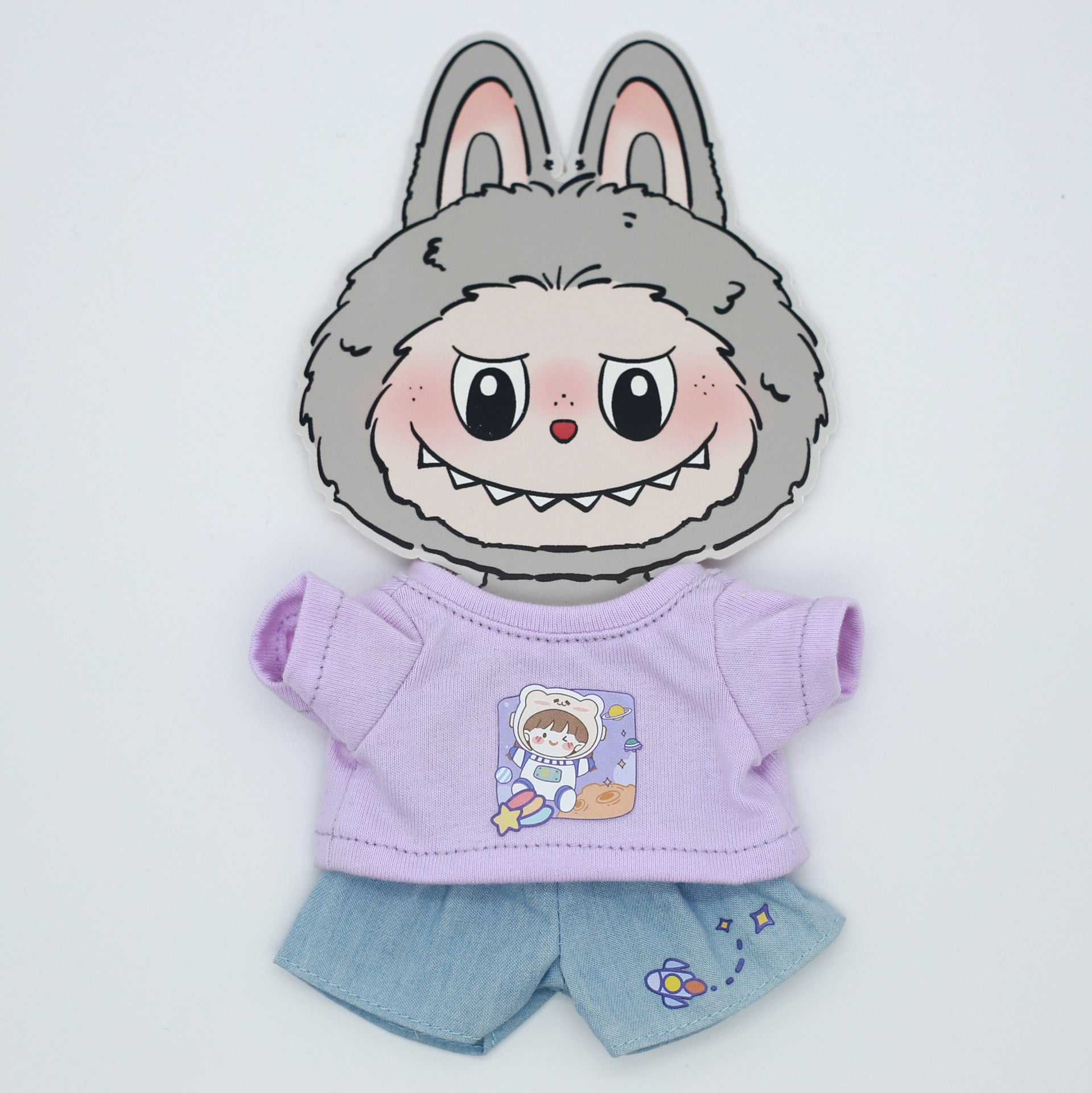 Clothes Only Labubu Doll Clothes17cm Heartbeat Macaron Labubu Doll Dress-Up Replacement Cross-Border