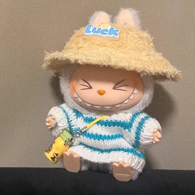 Spot Goods Generation one or two Labubu Clothing Accessories Labubu Doll Clothes Striped Sweater Hat Clothes Vinyl Blind Box