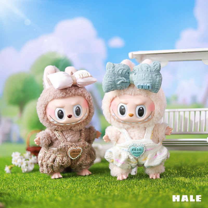 Clothes Only】17cm Pendant Blind Box Labubu Doll Clothes Keychain Labubu Cute One-Piece Outfit for Dolls