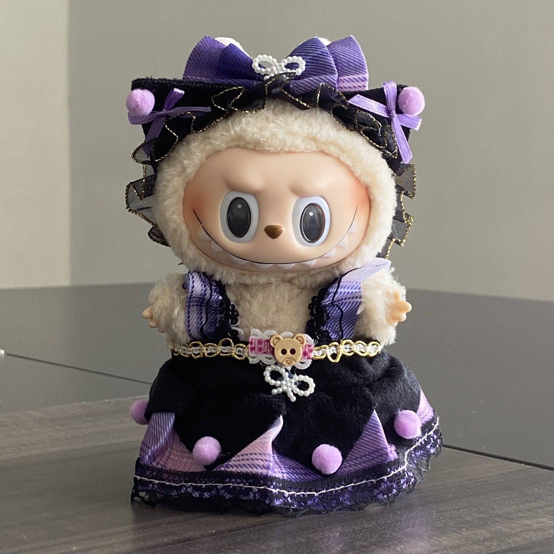 labubu Baby Clothes Lable Fabric Clothing17cm 1st, 2nd, and 3rd Generation Plush Vinyl Doll Dress-Up Outfit Set