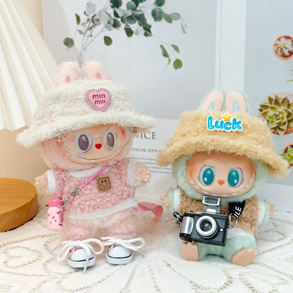 labubu First Generation Second Generation Third Generation Baby Clothes Sitting Party Baby Clothes Sitting Posture Doll Macaron Louboutin Clothes