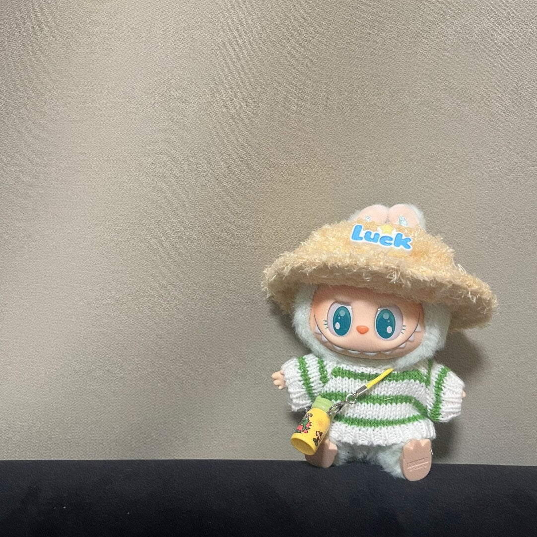 Spot Goods Generation one or two Labubu Clothing Accessories Labubu Doll Clothes Striped Sweater Hat Clothes Vinyl Blind Box