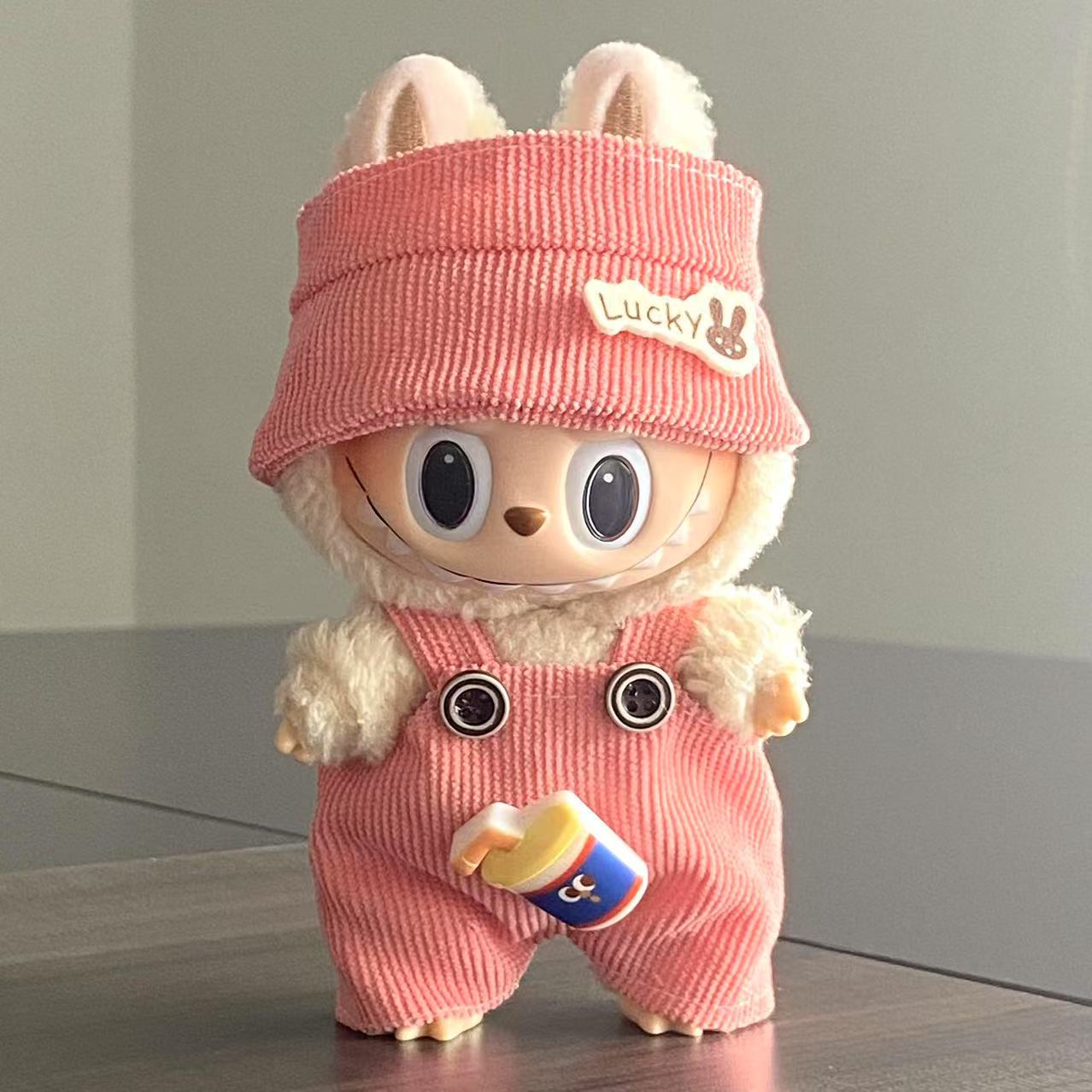 labubu Baby Clothes Lable Fabric Clothing17cm 1st, 2nd, and 3rd Generation Plush Vinyl Doll Dress-Up Outfit Set
