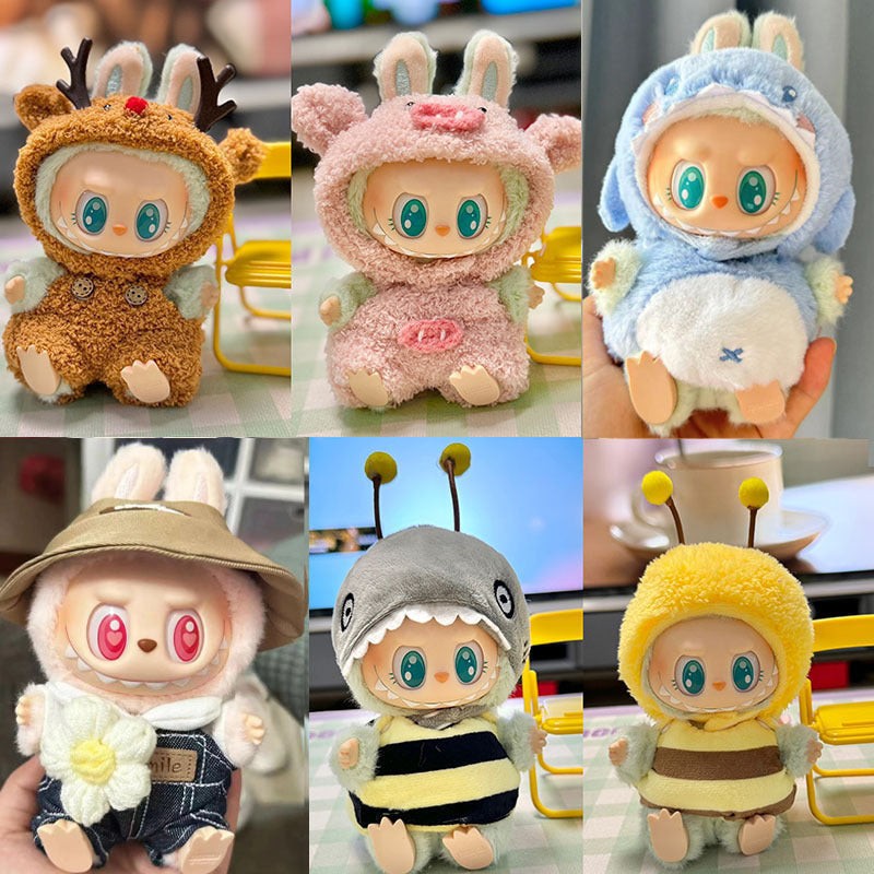 Only Clothes Second Generation Pendant Labubu Sitting Party Baby Clothes Shark Elk Set Universal One Piece Dropshipping Free Shipping