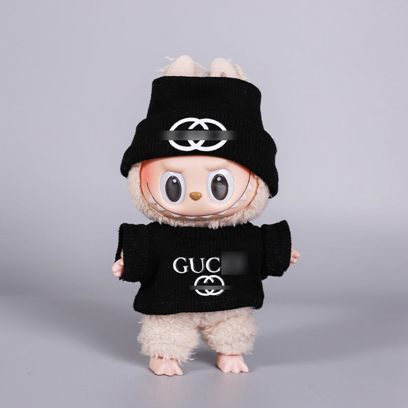 Clothes Only Labubu Doll Clothes17cm Heartbeat Macaron Labubu Doll Dress-Up Replacement Cross-Border
