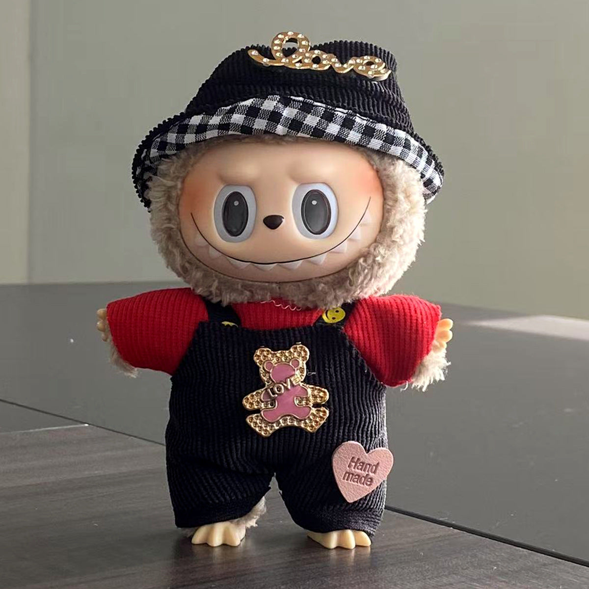 labubu Baby Clothes Lable Fabric Clothing17cm 1st, 2nd, and 3rd Generation Plush Vinyl Doll Dress-Up Outfit Set