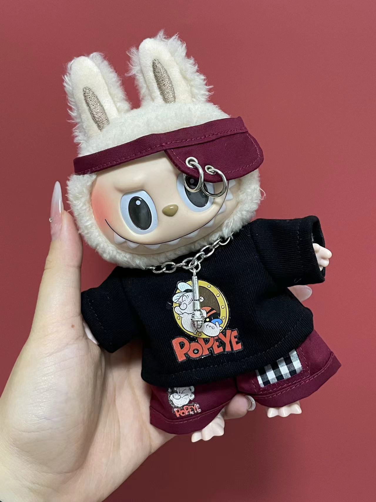 Clothes Only Labubu Doll Clothes17cm Heartbeat Macaron Labubu Doll Dress-Up Replacement Cross-Border