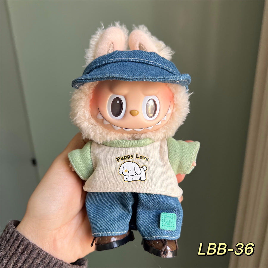 Only Selling Clothes, Llabubu Wearable Baby Clothes17cm Plush Vinyl labubu First and Second Generation Replacement Set Accessories