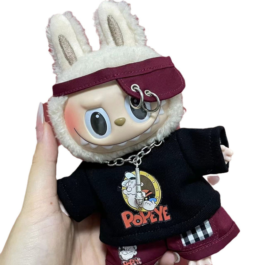 Clothes Only Labubu Doll Clothes17cm Heartbeat Macaron Labubu Doll Dress-Up Replacement Cross-Border