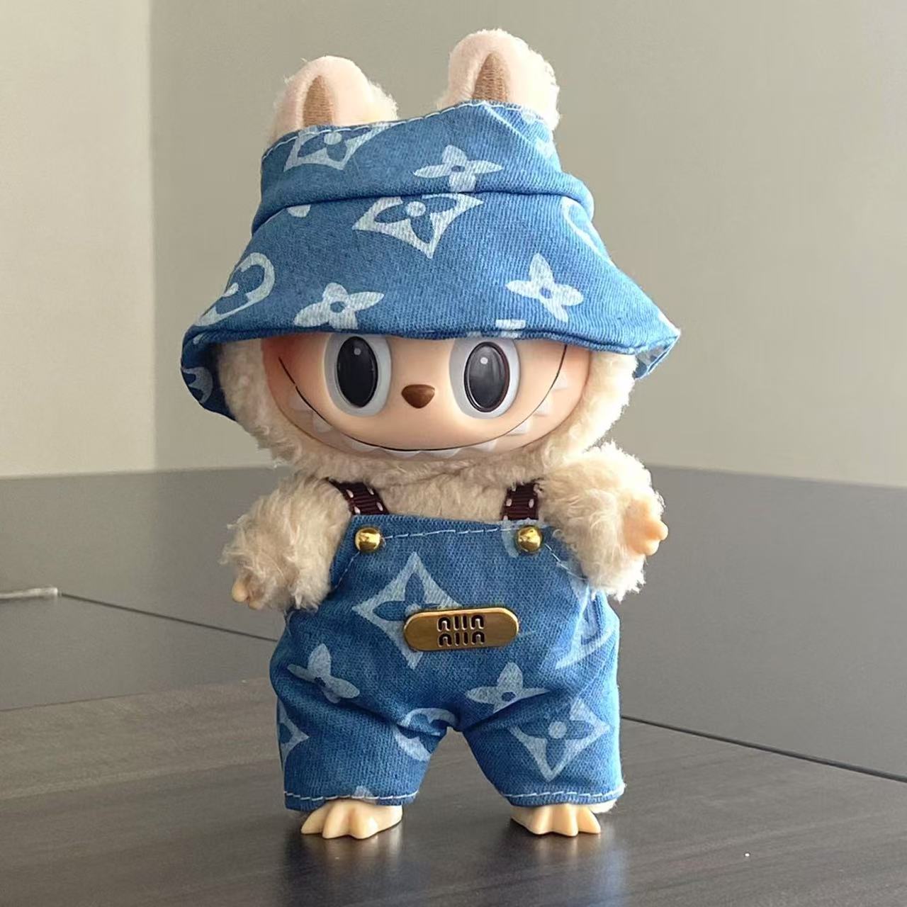 labubu Baby Clothes Lable Fabric Clothing17cm 1st, 2nd, and 3rd Generation Plush Vinyl Doll Dress-Up Outfit Set