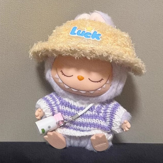 Spot Goods Generation one or two Labubu Clothing Accessories Labubu Doll Clothes Striped Sweater Hat Clothes Vinyl Blind Box