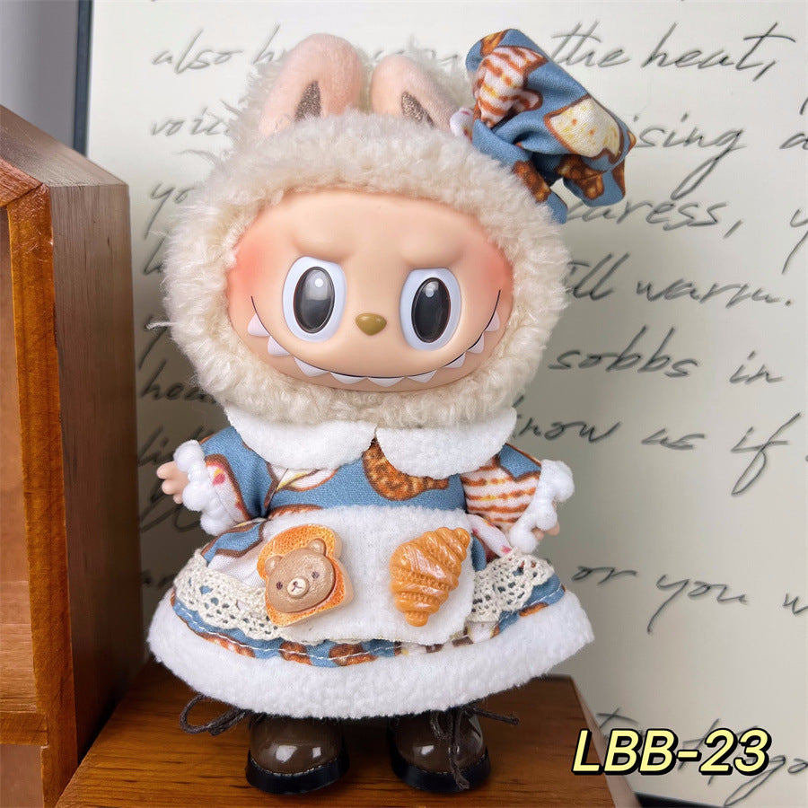 Only Selling Clothes, Llabubu Wearable Baby Clothes17cm Plush Vinyl labubu First and Second Generation Replacement Set Accessories