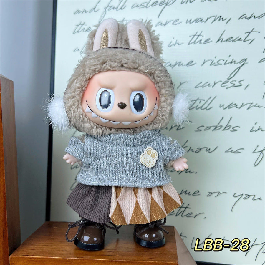 Only Selling Clothes, Llabubu Wearable Baby Clothes17cm Plush Vinyl labubu First and Second Generation Replacement Set Accessories