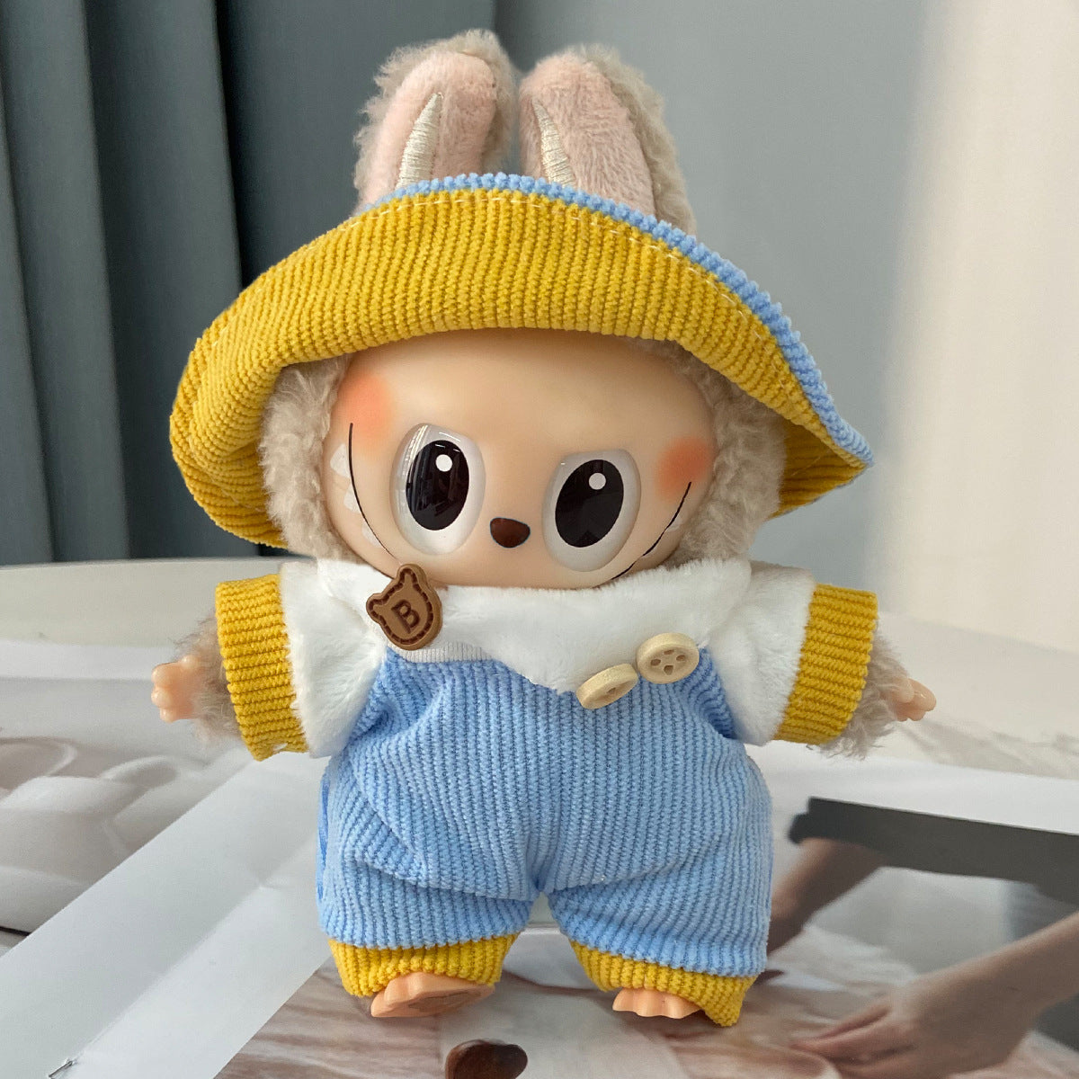 labubu Baby Clothes Lable Fabric Clothing17cm 1st, 2nd, and 3rd Generation Plush Vinyl Doll Dress-Up Outfit Set