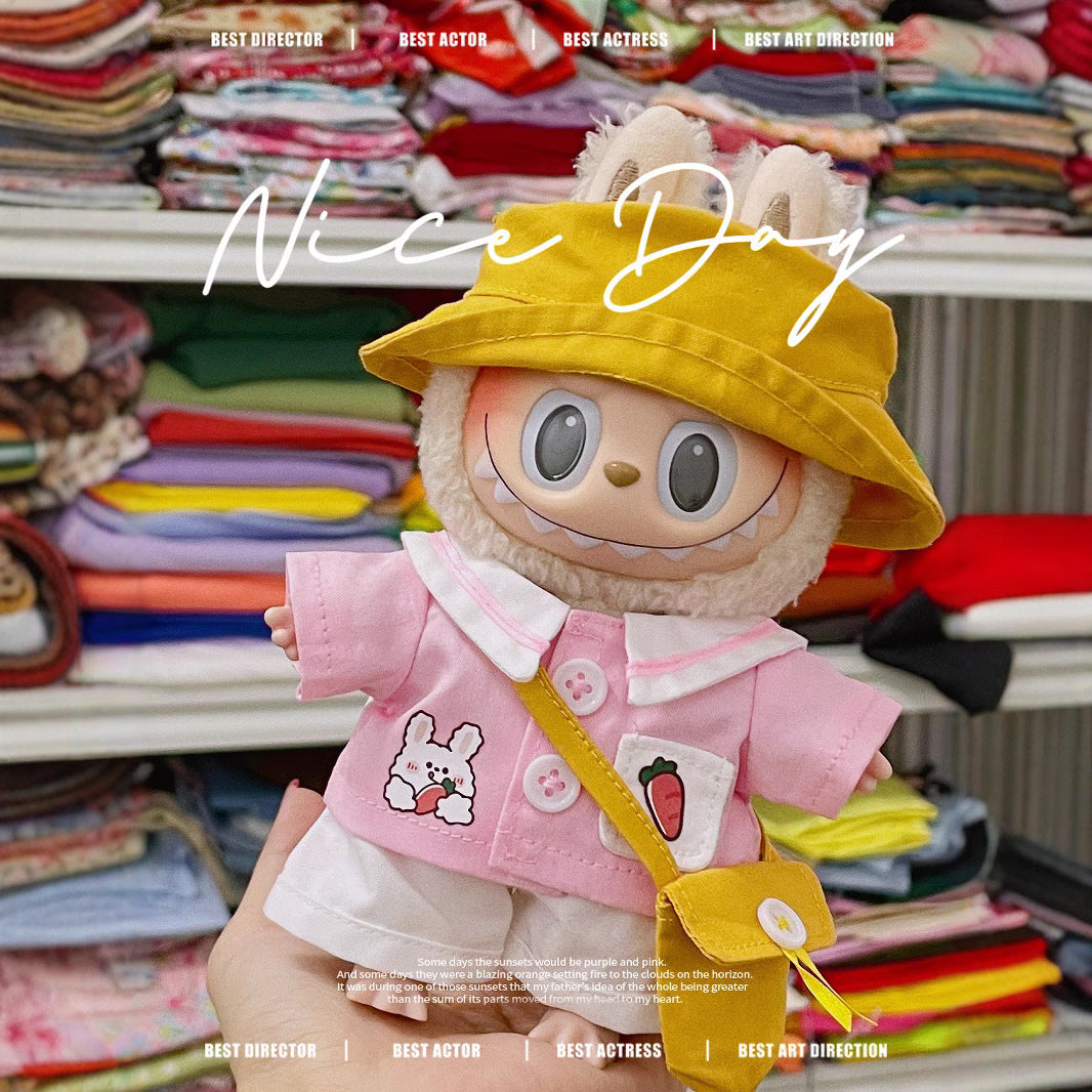 Clothes Only Labubu Doll Clothes17cm Heartbeat Macaron Labubu Doll Dress-Up Replacement Cross-Border